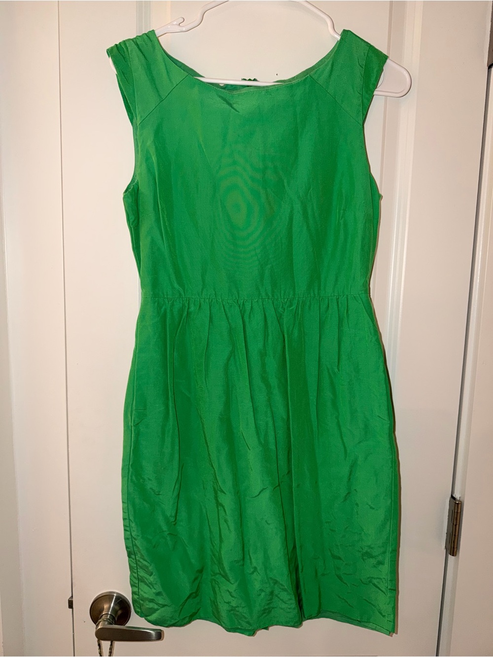 J. Crew Green Sleeveless Fit & Flare Dress